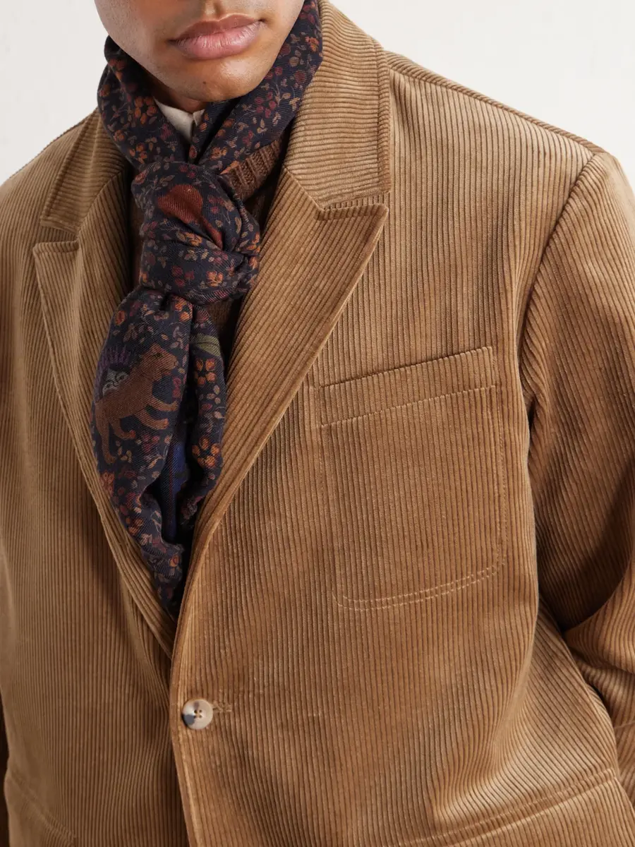 De Bonne Facture Printed Wool-Twill Scarf - Men | Thumbnail 3 De Bonne Facture Printed Wool-Twill Scarf - Men | Thumbnail 3