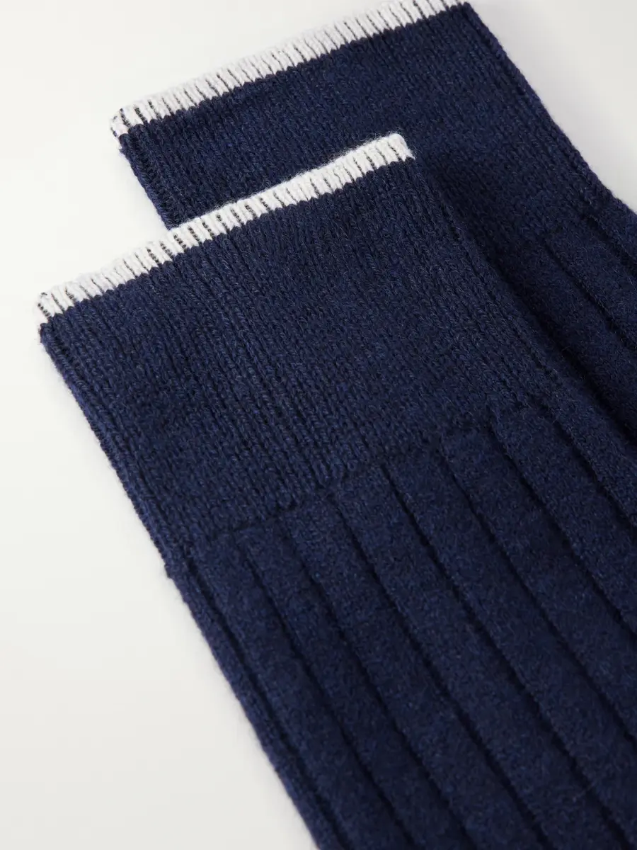 Brunello Cucinelli Ribbed Cashmere Socks - Men | Thumbnail 2 Brunello Cucinelli Ribbed Cashmere Socks - Men | Thumbnail 2