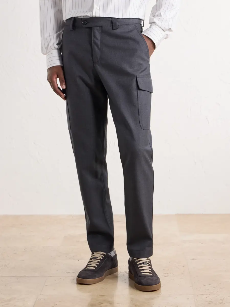 Brunello Cucinelli Tapered Virgin Wool-Twill Cargo Trousers - Men | Thumbnail 3 Brunello Cucinelli Tapered Virgin Wool-Twill Cargo Trousers - Men | Thumbnail 3
