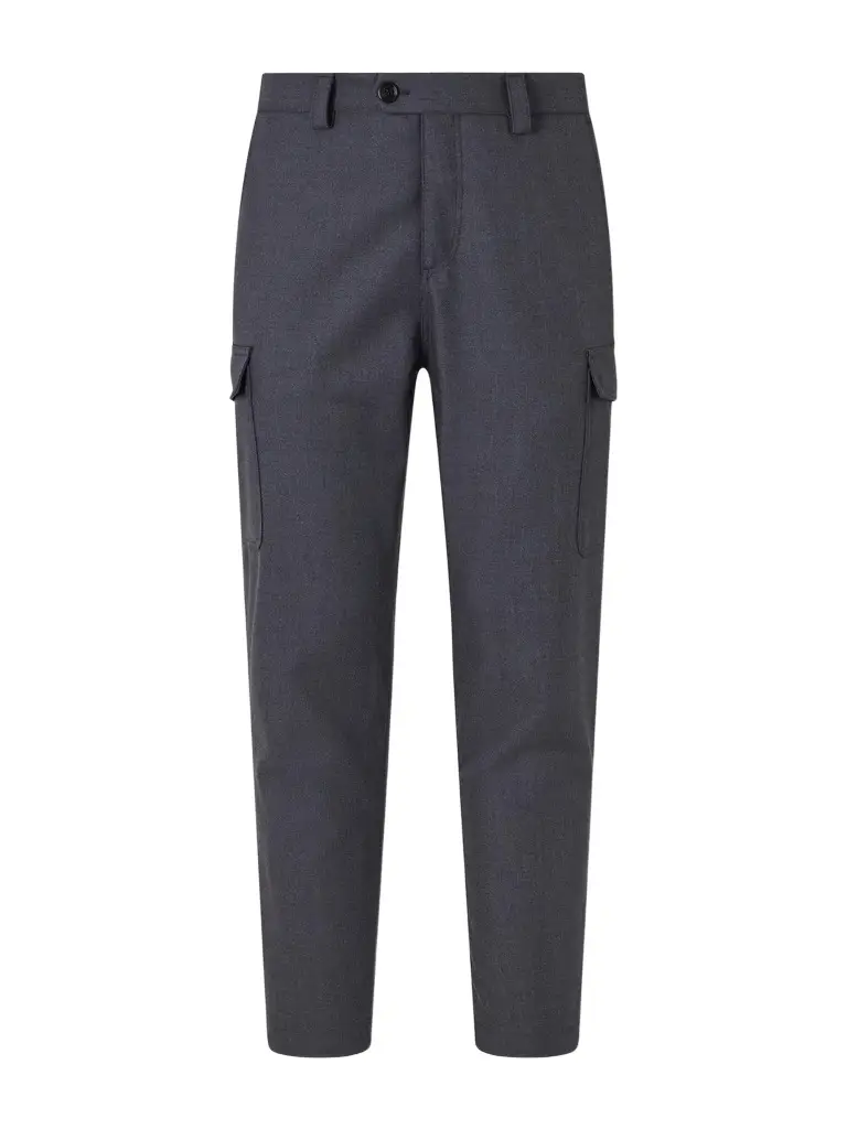 Tapered Virgin Wool-Twill Cargo Trousers - Men Tapered Virgin Wool-Twill Cargo Trousers - Men