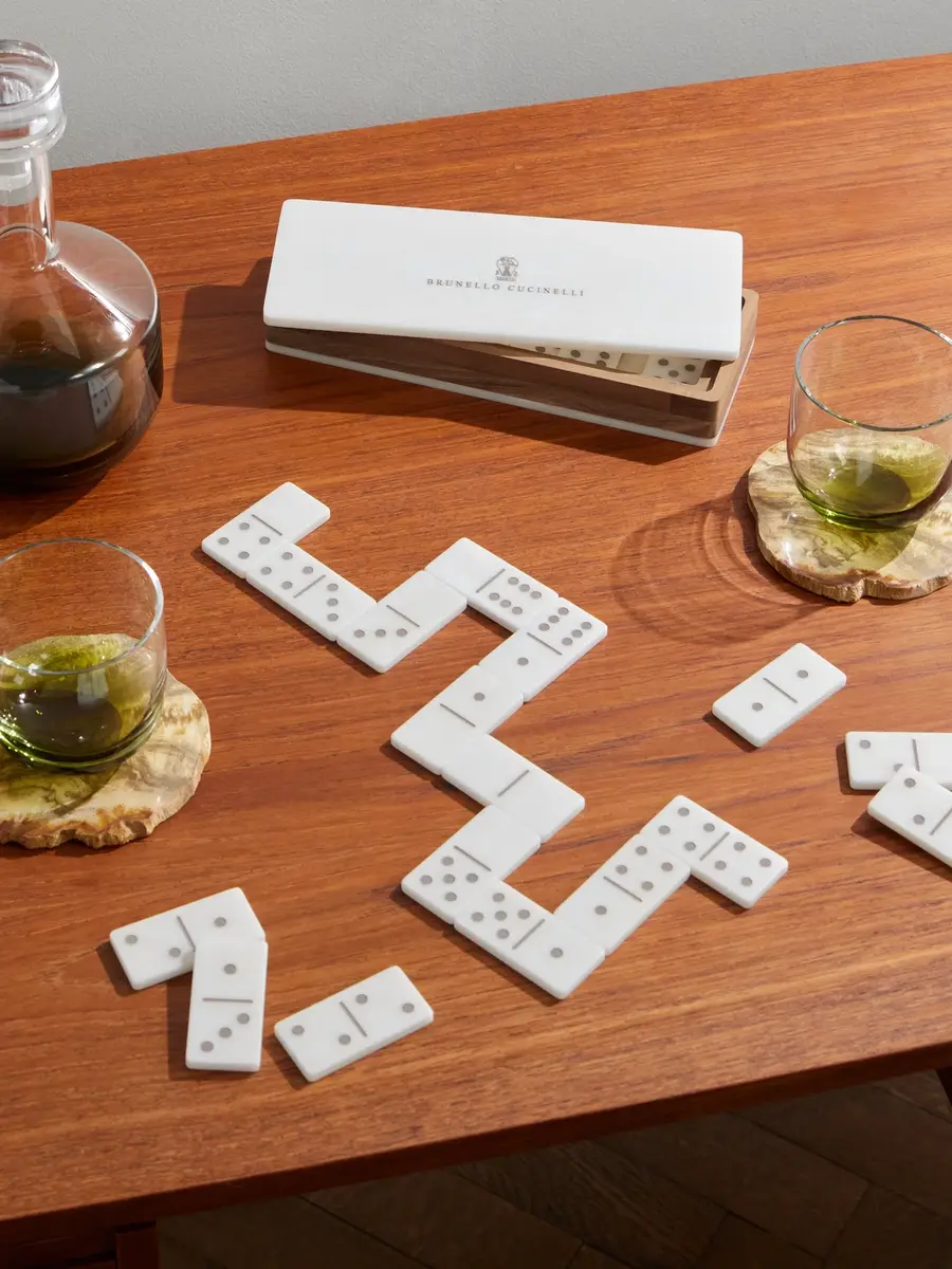 Brunello Cucinelli Walnut Wood and Krion® Portable Dominoes Set - Men | Thumbnail 2