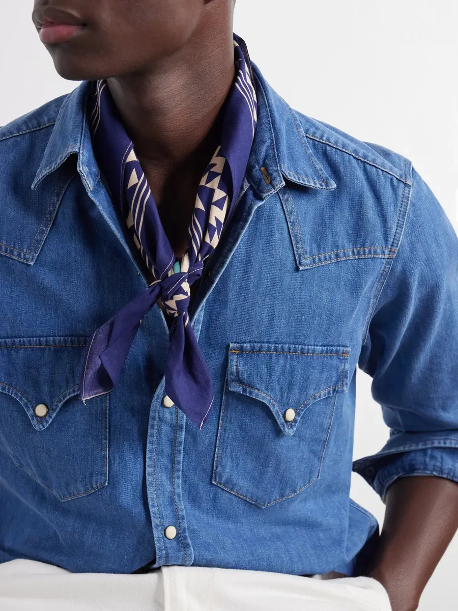 Fortela Printed Cotton Bandana - Men | Thumbnail 2 Fortela Printed Cotton Bandana - Men | Thumbnail 2