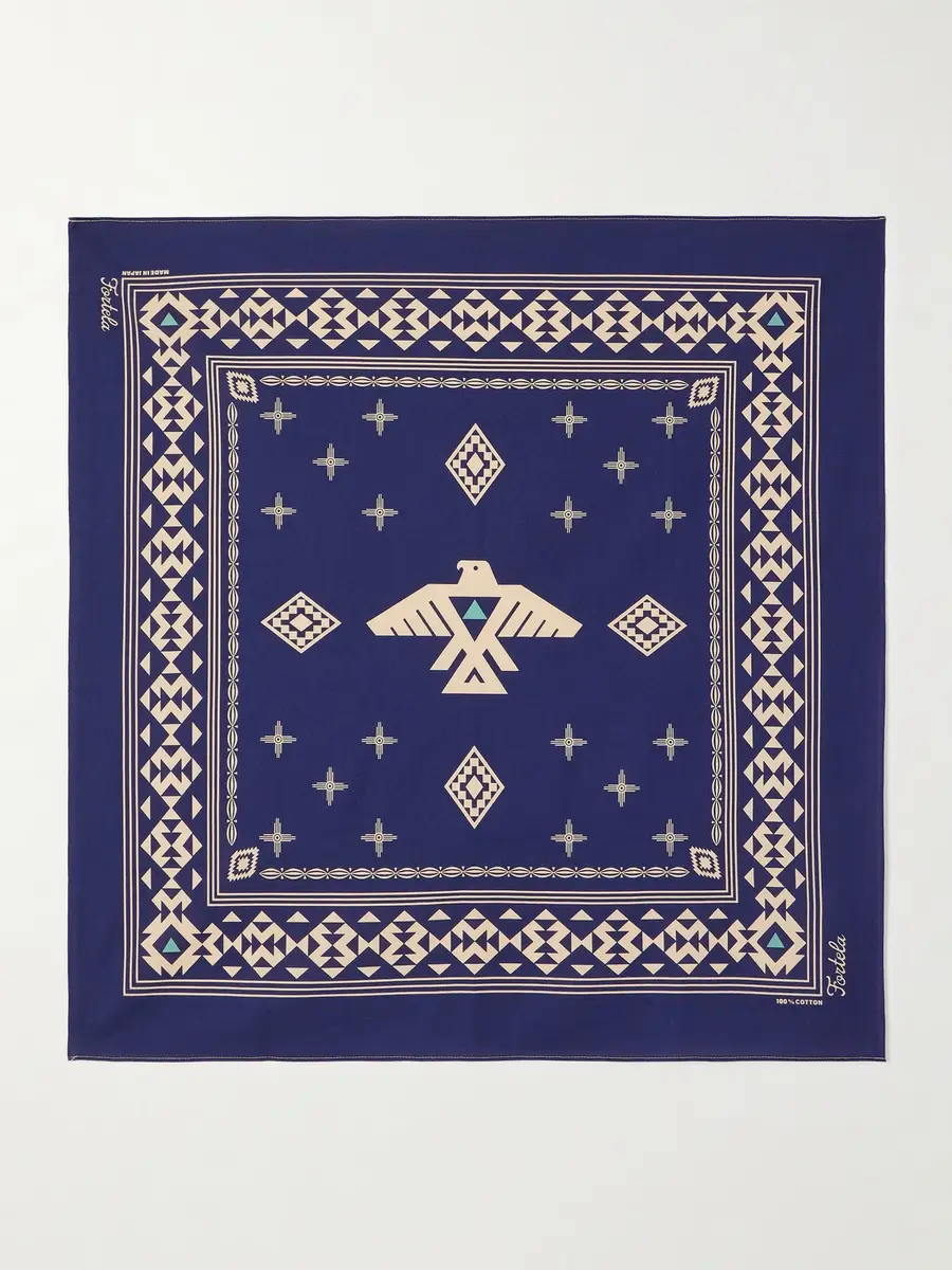 Fortela Printed Cotton Bandana - Men | Thumbnail 4 Fortela Printed Cotton Bandana - Men | Thumbnail 4