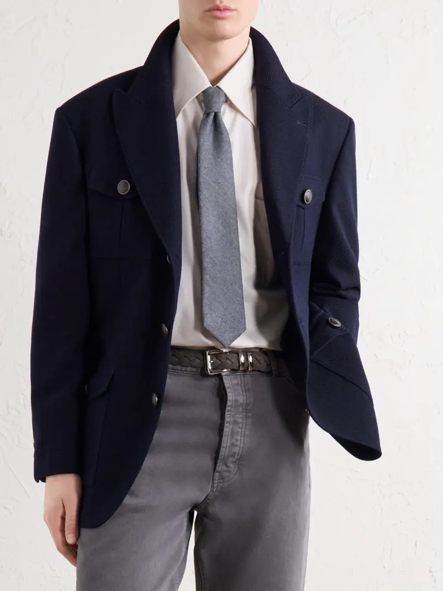 Brunello Cucinelli 8cm Virgin Wool-Flannel Tie - Men | Thumbnail 2 Brunello Cucinelli 8cm Virgin Wool-Flannel Tie - Men | Thumbnail 2