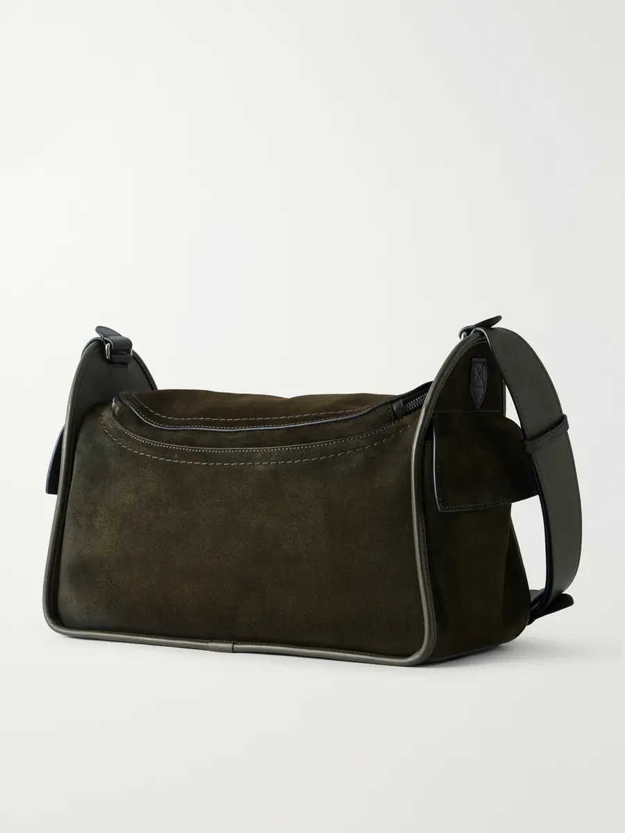 Berluti Périple Barrel Leather-Trimmed Suede Messenger Bag - Men | Thumbnail 4 Berluti Périple Barrel Leather-Trimmed Suede Messenger Bag - Men | Thumbnail 4