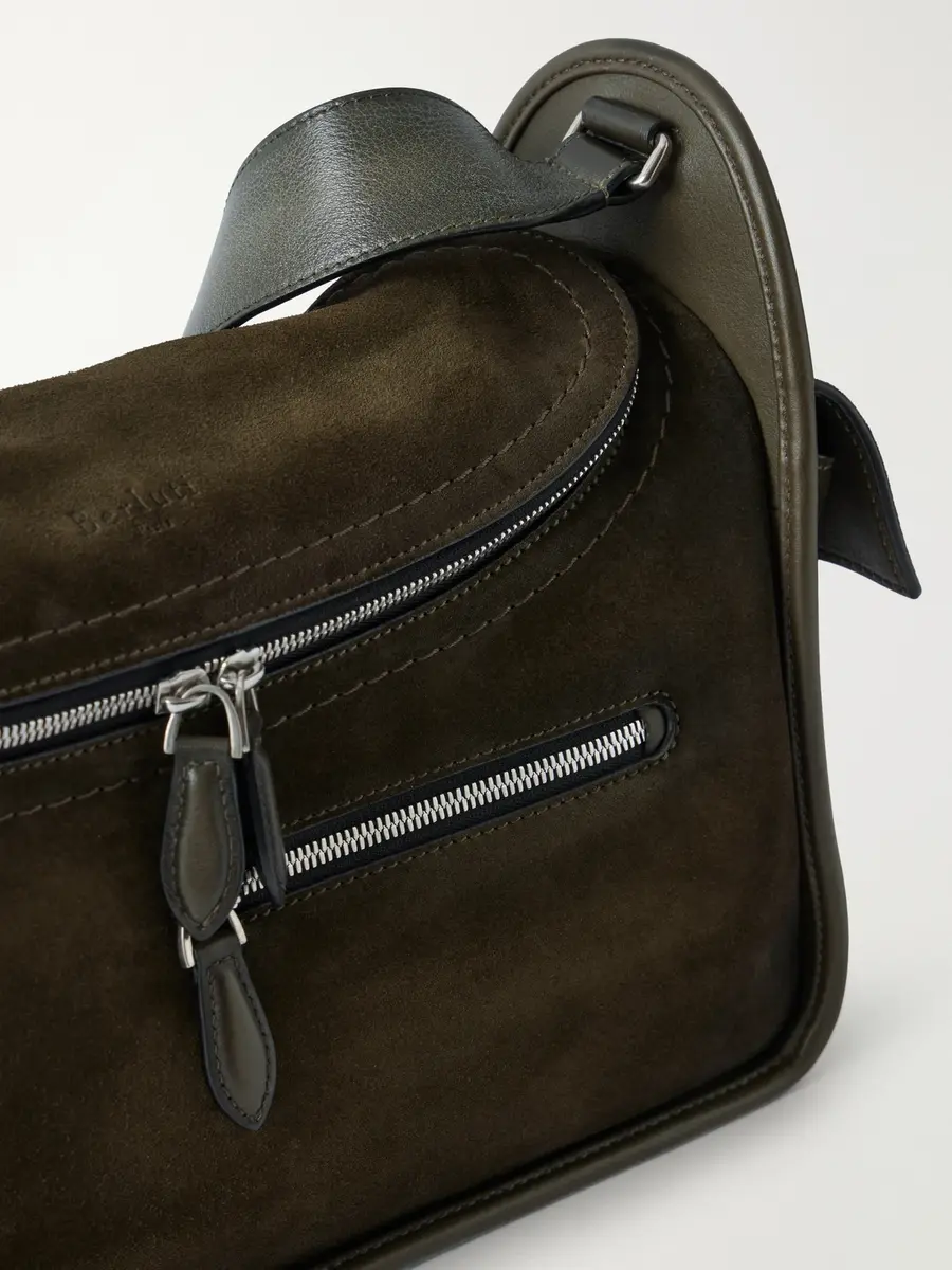 Berluti Périple Barrel Leather-Trimmed Suede Messenger Bag - Men | Thumbnail 5 Berluti Périple Barrel Leather-Trimmed Suede Messenger Bag - Men | Thumbnail 5