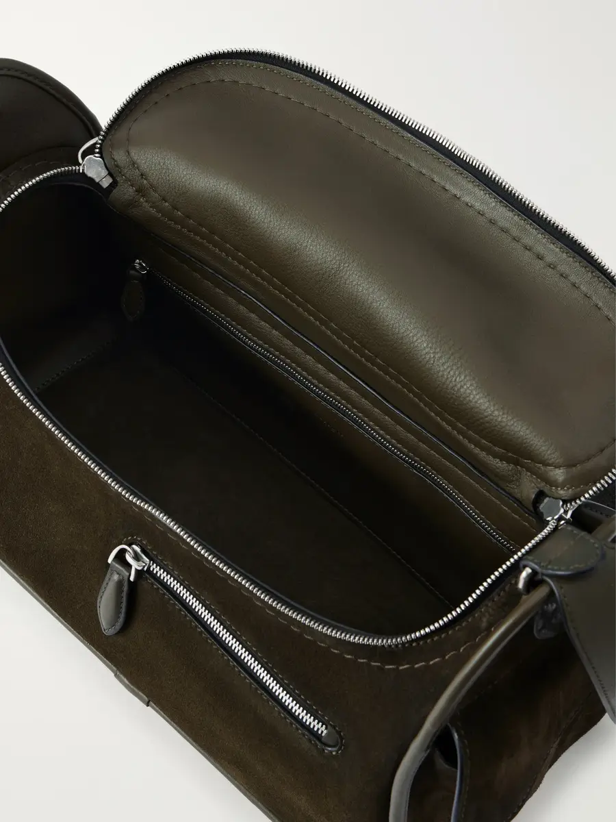 Berluti Périple Barrel Leather-Trimmed Suede Messenger Bag - Men | Thumbnail 6 Berluti Périple Barrel Leather-Trimmed Suede Messenger Bag - Men | Thumbnail 6