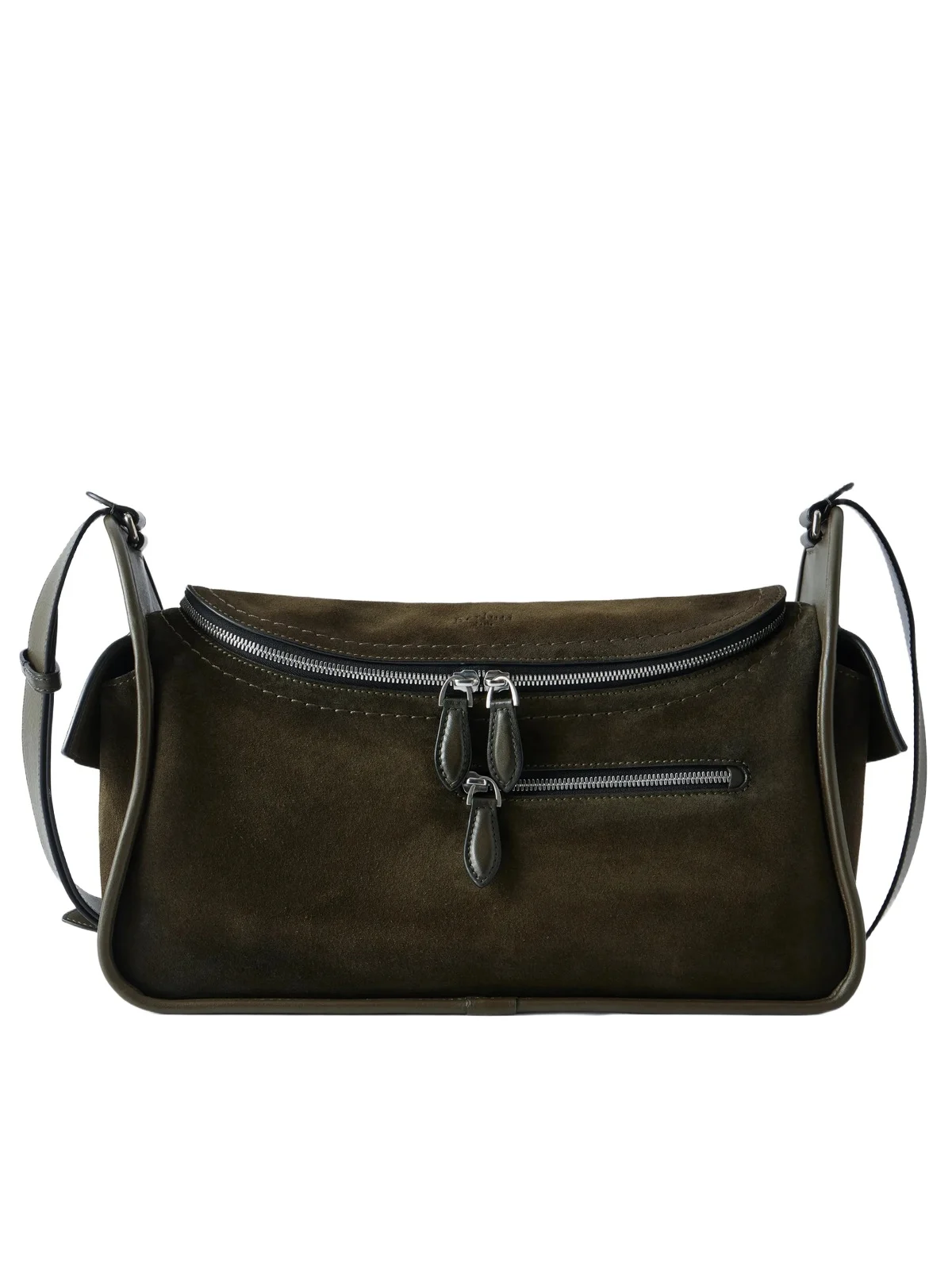 Périple Barrel Leather-Trimmed Suede Messenger Bag - Men Périple Barrel Leather-Trimmed Suede Messenger Bag - Men
