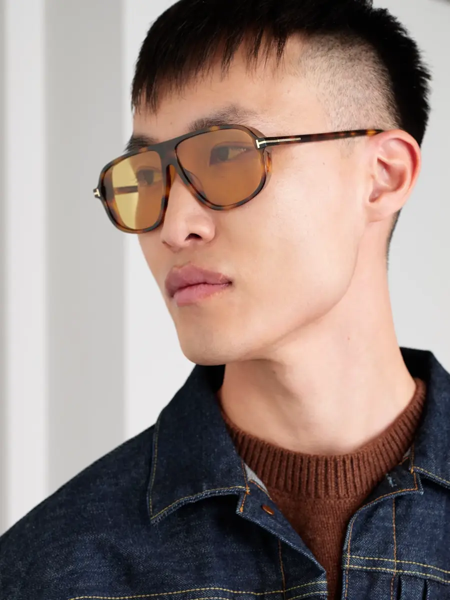 Tom Ford Guillame Aviator-Style Tortoiseshell Acetate Sunglasses - Men | Thumbnail 2 Tom Ford Guillame Aviator-Style Tortoiseshell Acetate Sunglasses - Men | Thumbnail 2