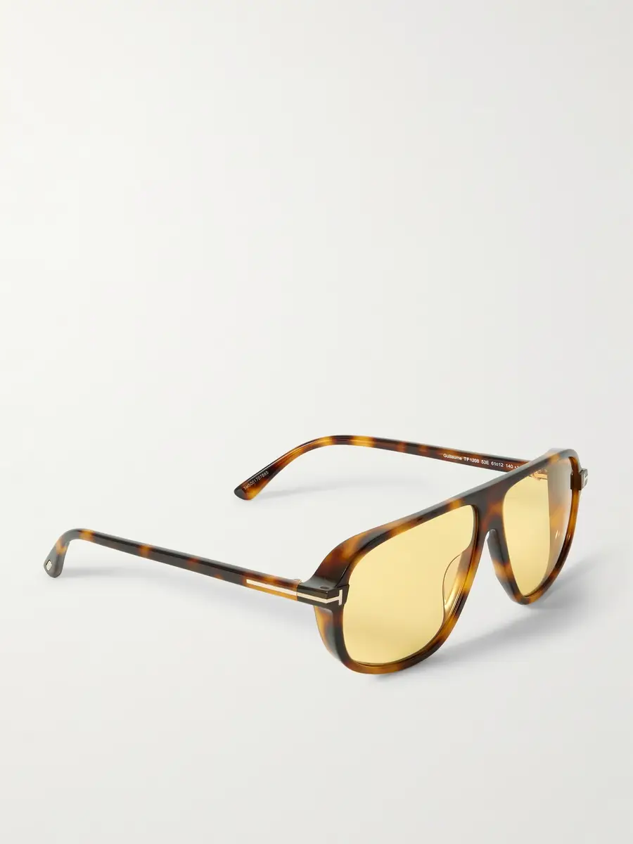 Tom Ford Guillame Aviator-Style Tortoiseshell Acetate Sunglasses - Men | Thumbnail 4 Tom Ford Guillame Aviator-Style Tortoiseshell Acetate Sunglasses - Men | Thumbnail 4