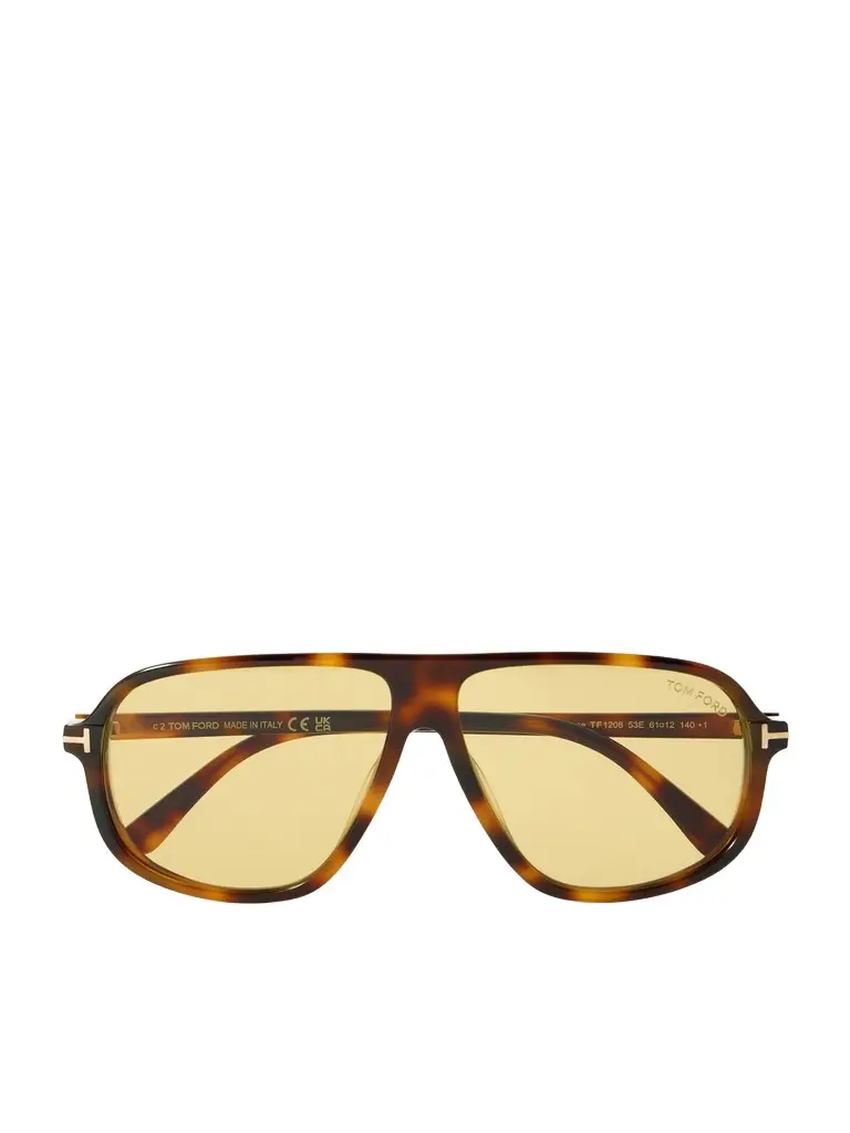 Tom Ford Guillame Aviator-Style Tortoiseshell Acetate Sunglasses - Men