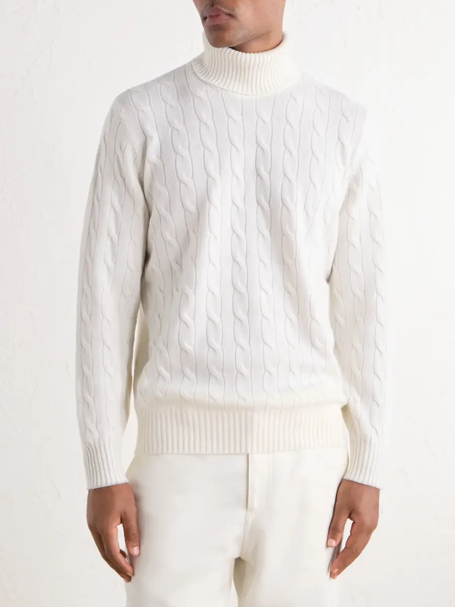 Brunello Cucinelli Cable-Knit Cashmere Rollneck Sweater - Men | Thumbnail 3 Brunello Cucinelli Cable-Knit Cashmere Rollneck Sweater - Men | Thumbnail 3