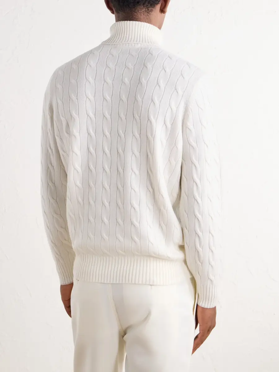 Brunello Cucinelli Cable-Knit Cashmere Rollneck Sweater - Men | Thumbnail 4 Brunello Cucinelli Cable-Knit Cashmere Rollneck Sweater - Men | Thumbnail 4