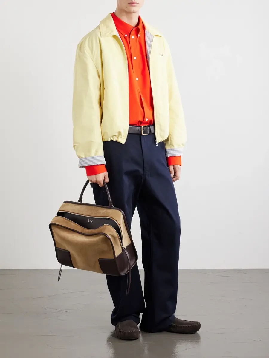 Loewe Amazona 180 XL Leather-Trimmed Suede Tote Bag - Men | Thumbnail 2 Loewe Amazona 180 XL Leather-Trimmed Suede Tote Bag - Men | Thumbnail 2
