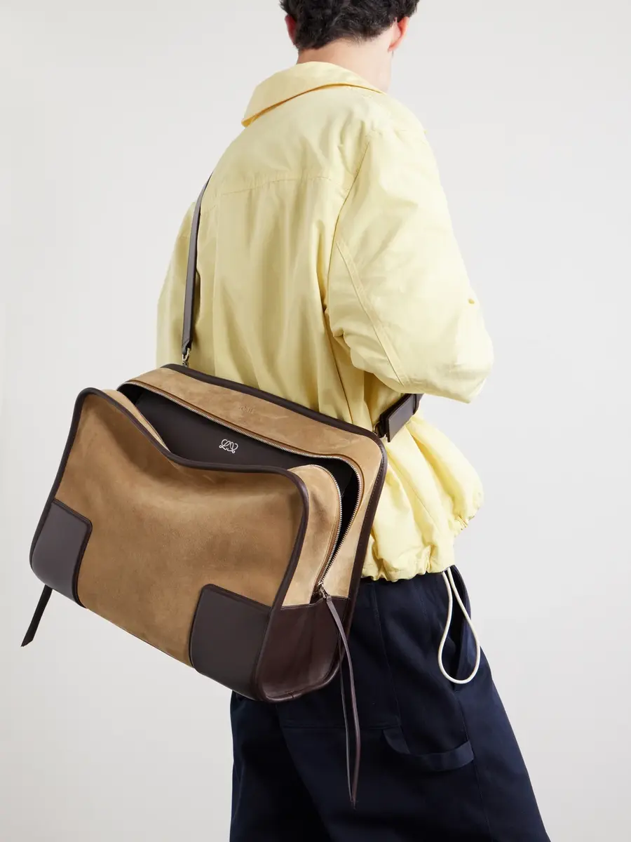Loewe Amazona 180 XL Leather-Trimmed Suede Tote Bag - Men | Thumbnail 3 Loewe Amazona 180 XL Leather-Trimmed Suede Tote Bag - Men | Thumbnail 3