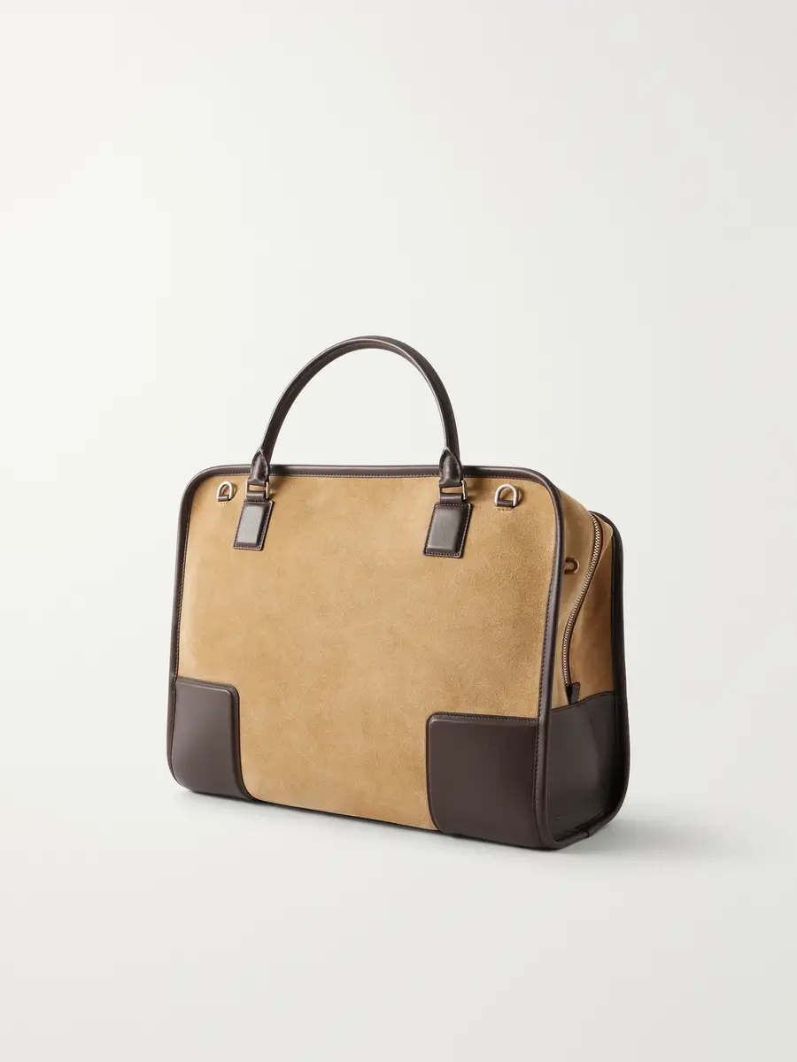 Loewe Amazona 180 XL Leather-Trimmed Suede Tote Bag - Men | Thumbnail 4 Loewe Amazona 180 XL Leather-Trimmed Suede Tote Bag - Men | Thumbnail 4