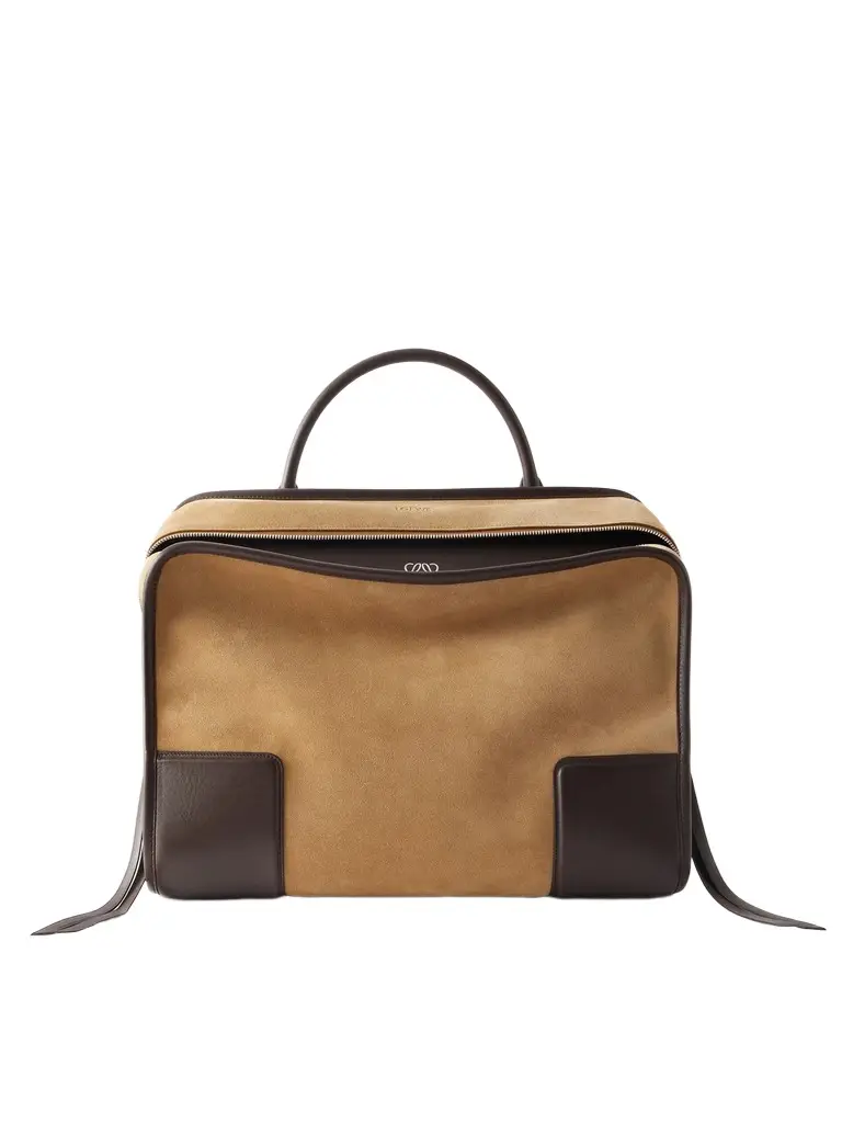 Loewe Amazona 180 XL Leather-Trimmed Suede Tote Bag - Men