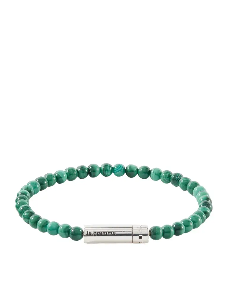 LE GRAMME 11g Malachite Beads Bracelet - Men