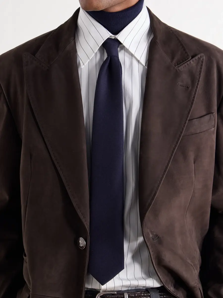 Brunello Cucinelli Paneled Pintucked Suede Blazer - Men | Thumbnail 5 Brunello Cucinelli Paneled Pintucked Suede Blazer - Men | Thumbnail 5