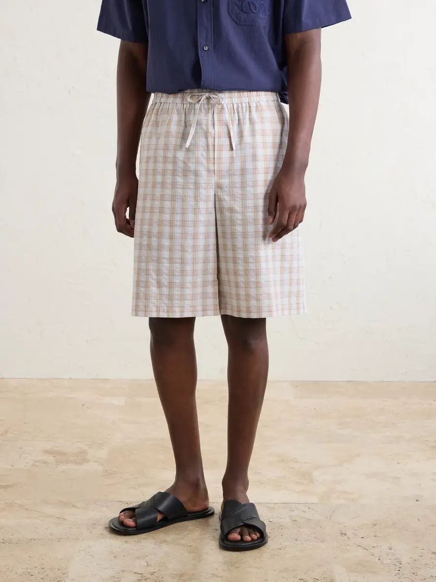 Loewe Paula's Ibiza Straight-Leg Checked Cotton Shorts - Men | Thumbnail 3 Loewe Paula's Ibiza Straight-Leg Checked Cotton Shorts - Men | Thumbnail 3