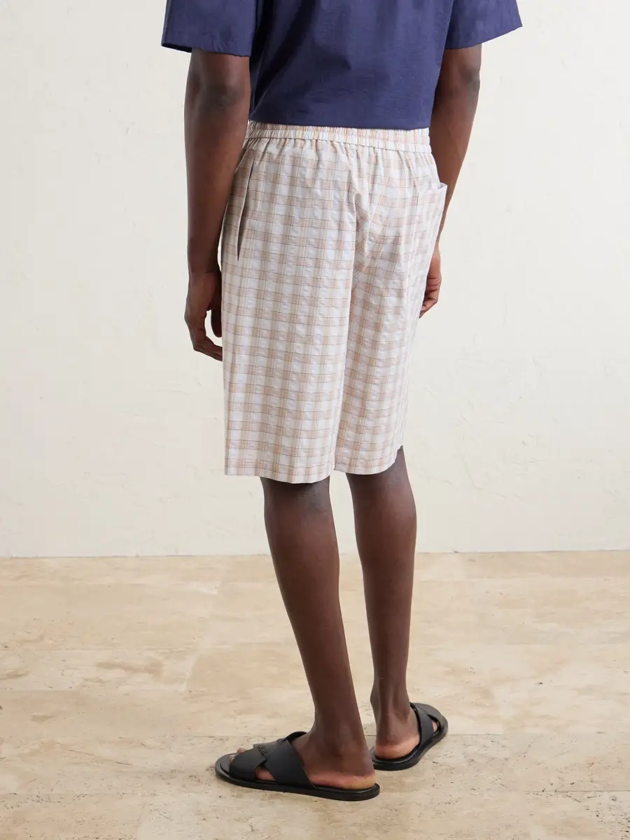Loewe Paula's Ibiza Straight-Leg Checked Cotton Shorts - Men | Thumbnail 4 Loewe Paula's Ibiza Straight-Leg Checked Cotton Shorts - Men | Thumbnail 4