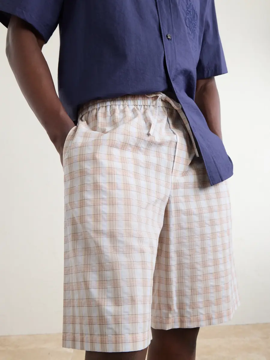 Loewe Paula's Ibiza Straight-Leg Checked Cotton Shorts - Men | Thumbnail 5 Loewe Paula's Ibiza Straight-Leg Checked Cotton Shorts - Men | Thumbnail 5