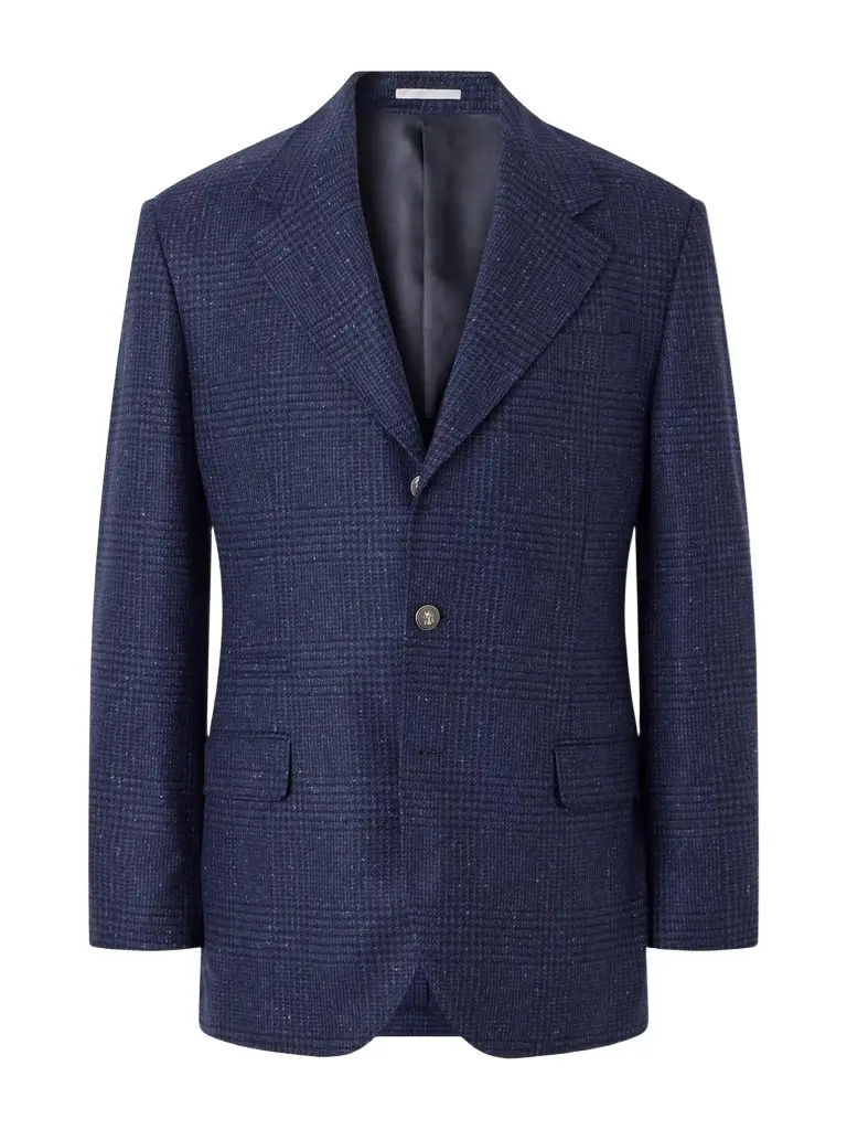 Brunello Cucinelli Prince of Wales Checked Wool and Cashmere-Blend Flannel Blazer - Men