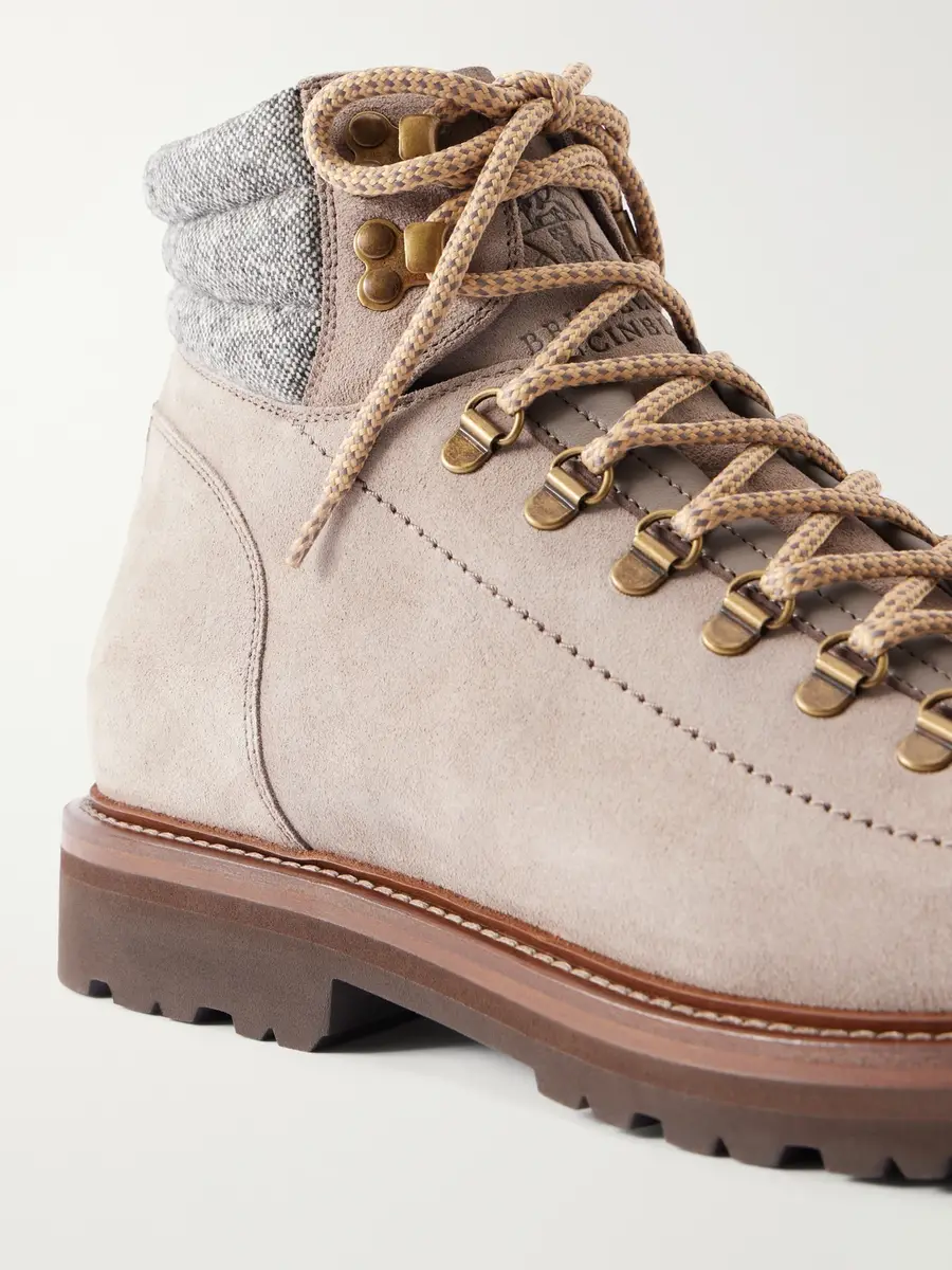 Brunello Cucinelli Leather-Trimmed Suede Hiking Boots - Men | Thumbnail 5 Brunello Cucinelli Leather-Trimmed Suede Hiking Boots - Men | Thumbnail 5