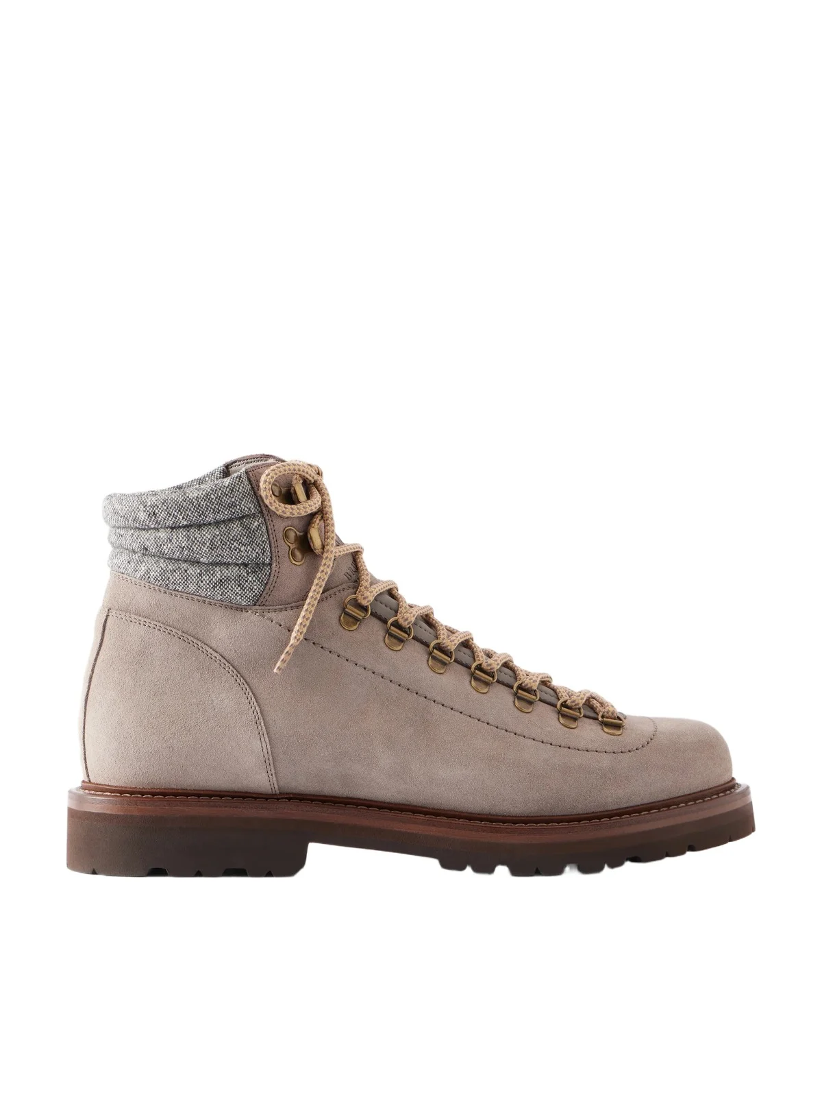 Leather-Trimmed Suede Hiking Boots - Men Leather-Trimmed Suede Hiking Boots - Men