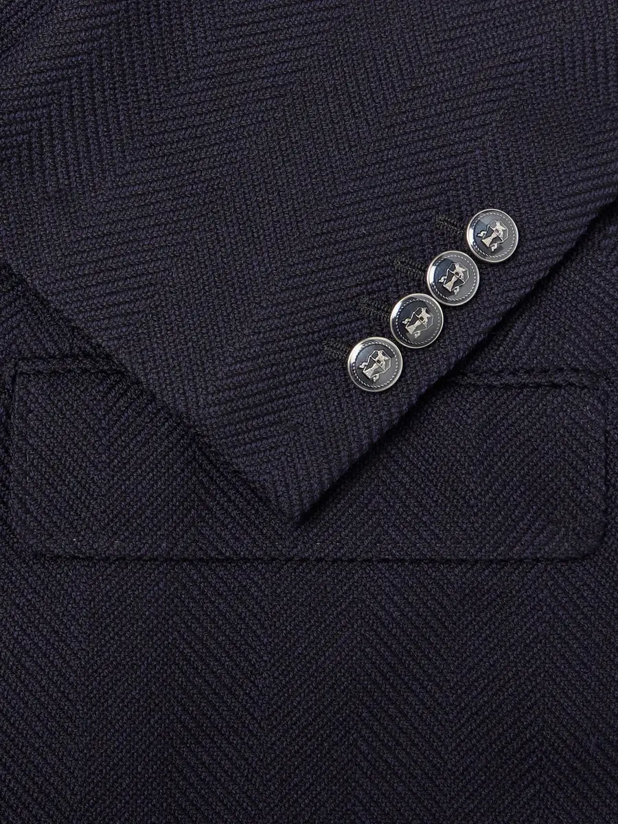 Brunello Cucinelli Double-Breasted Wool And Cotton-Blend Herringbone Suit Jacket - Men | Thumbnail 2