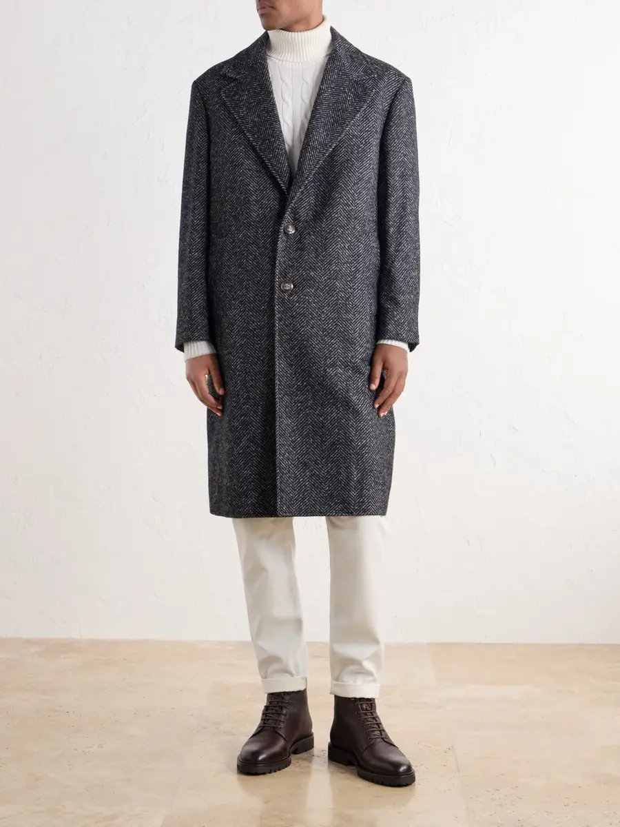 Brunello Cucinelli Herringbone Twill Coat - Men | Thumbnail 3