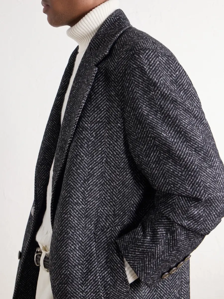 Brunello Cucinelli Herringbone Twill Coat - Men | Thumbnail 5