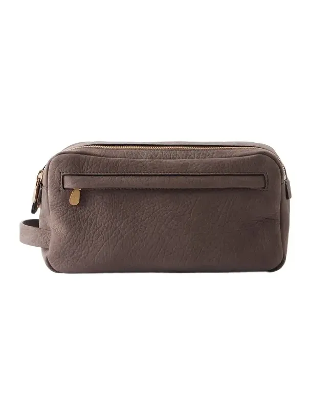 Full-Grain Leather Wash Bag - Men Full-Grain Leather Wash Bag - Men