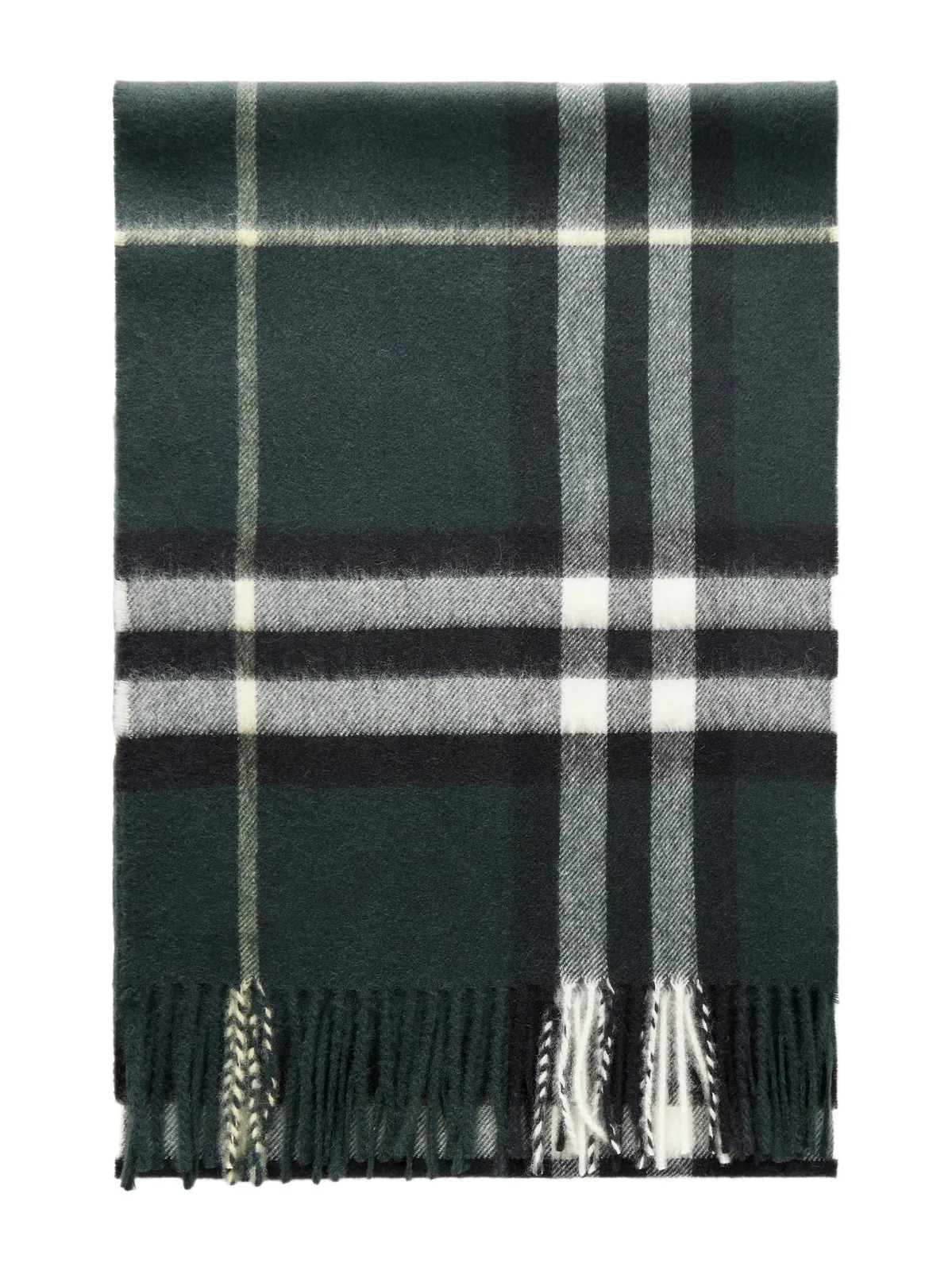 Burberry Fringed Checked Cashmere Scarf - Men
