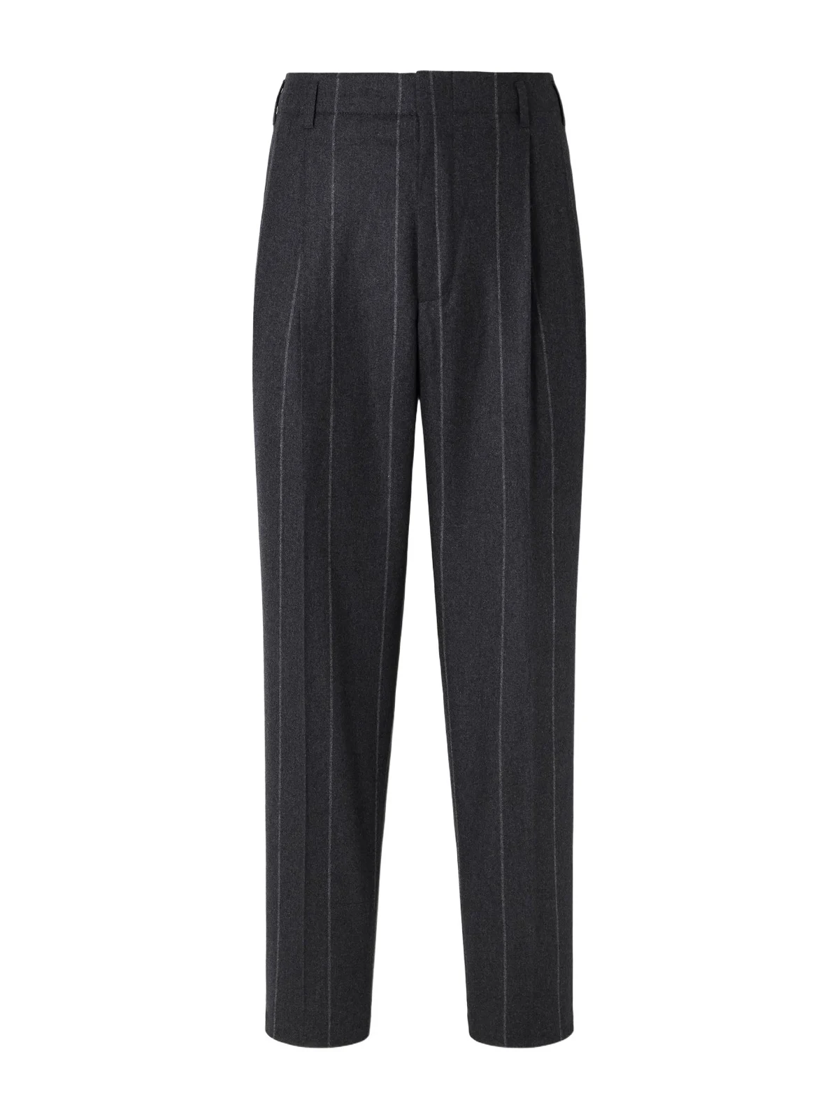 Brunello Cucinelli Straight-Leg Pinstriped Pleated Wool, Silk and Cashmere-Blend Flannel Suit Trousers - Men
