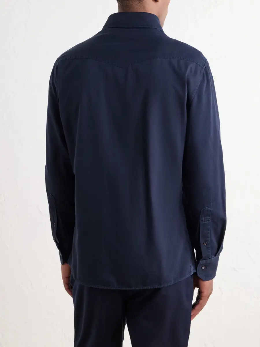 Brunello Cucinelli Cotton-Canvas Western Shirt - Men | Thumbnail 4 Brunello Cucinelli Cotton-Canvas Western Shirt - Men | Thumbnail 4