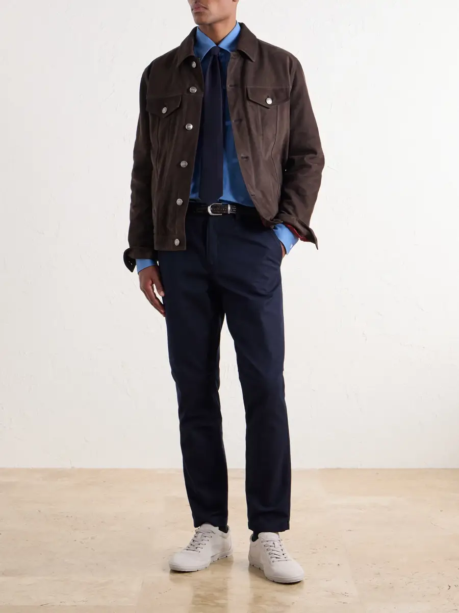 Brunello Cucinelli Pintucked Suede Jacket - Men | Thumbnail 2 Brunello Cucinelli Pintucked Suede Jacket - Men | Thumbnail 2
