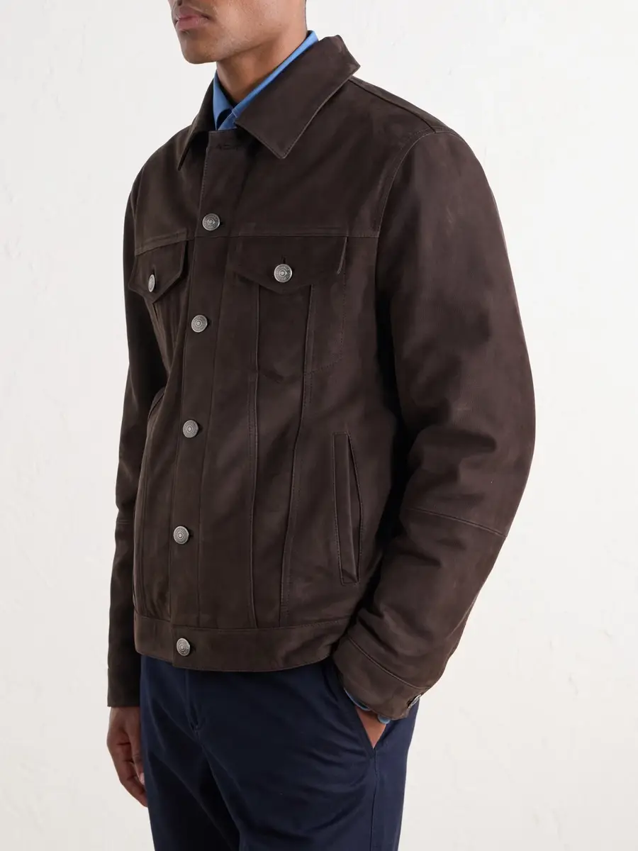 Brunello Cucinelli Pintucked Suede Jacket - Men | Thumbnail 3 Brunello Cucinelli Pintucked Suede Jacket - Men | Thumbnail 3