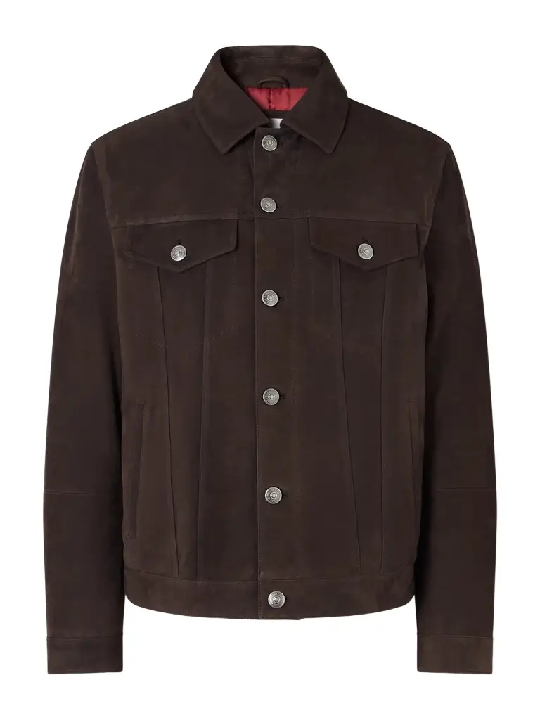 Pintucked Suede Jacket - Men Pintucked Suede Jacket - Men