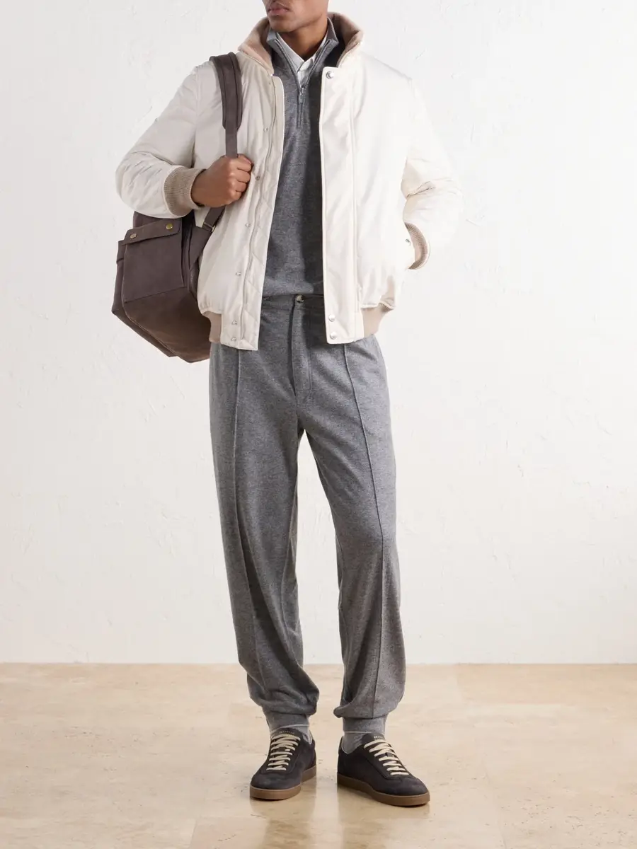 Brunello Cucinelli Rib-Trimmed Shell Blouson Jacket - Men | Thumbnail 2 Brunello Cucinelli Rib-Trimmed Shell Blouson Jacket - Men | Thumbnail 2