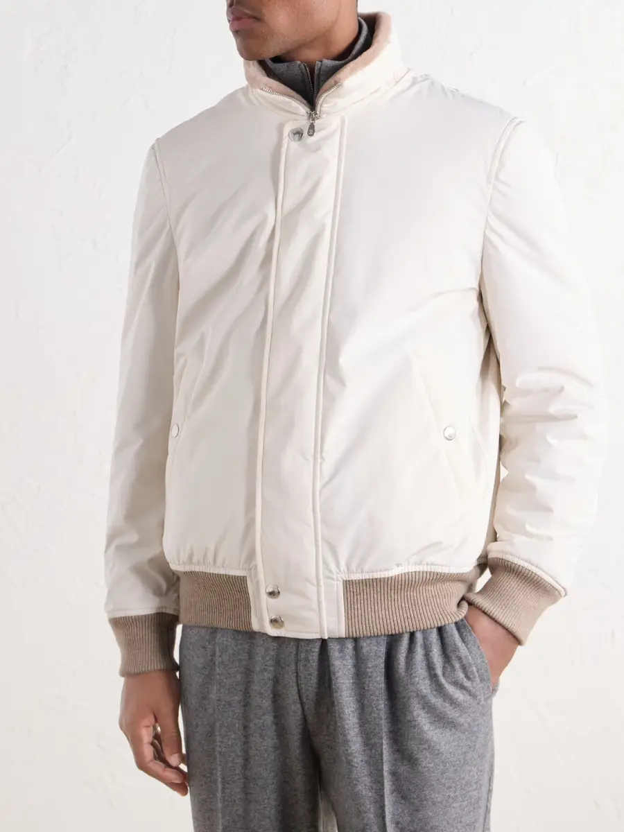 Brunello Cucinelli Rib-Trimmed Shell Blouson Jacket - Men | Thumbnail 3 Brunello Cucinelli Rib-Trimmed Shell Blouson Jacket - Men | Thumbnail 3