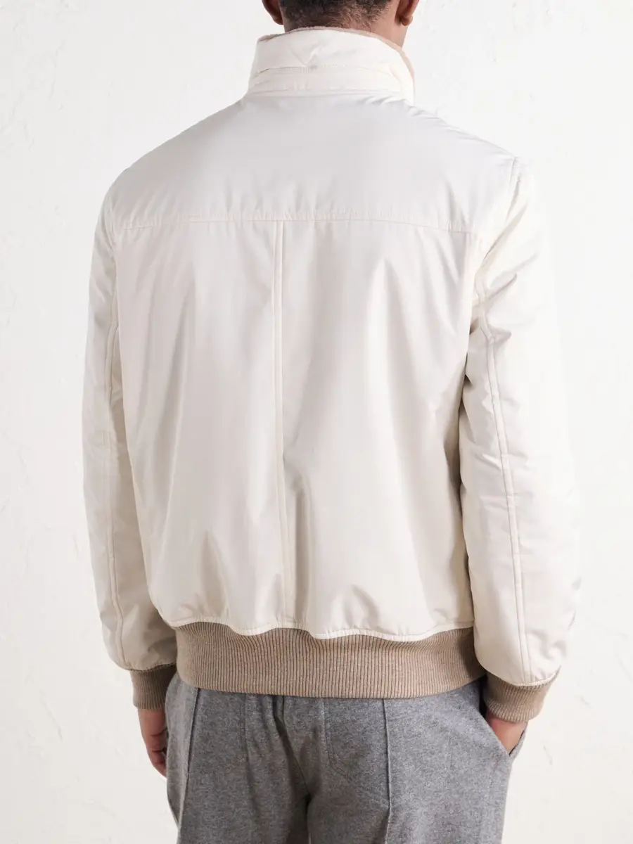 Brunello Cucinelli Rib-Trimmed Shell Blouson Jacket - Men | Thumbnail 4 Brunello Cucinelli Rib-Trimmed Shell Blouson Jacket - Men | Thumbnail 4