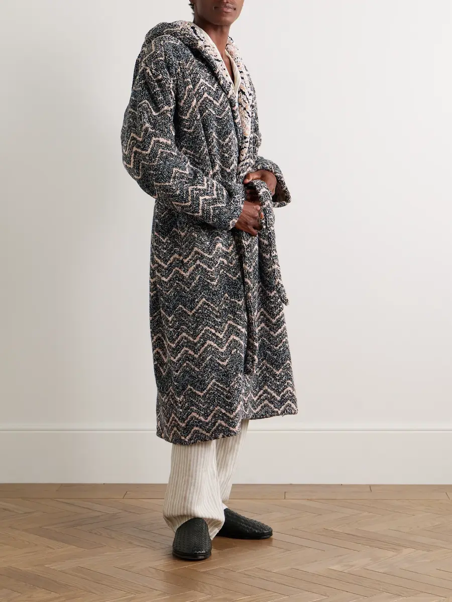 Missoni Home Striped Cotton-Terry Jacquard Hooded Robe - Men | Thumbnail 2
