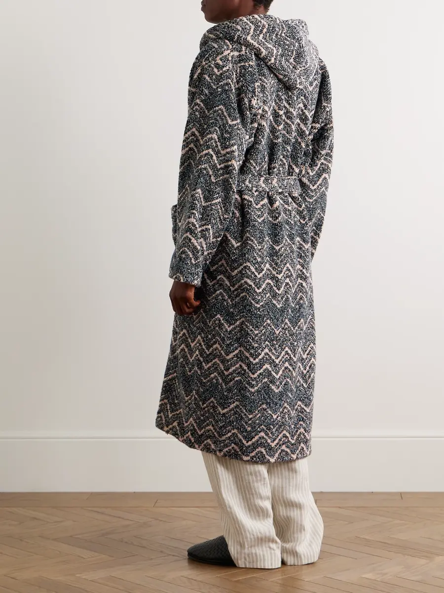 Missoni Home Striped Cotton-Terry Jacquard Hooded Robe - Men | Thumbnail 3