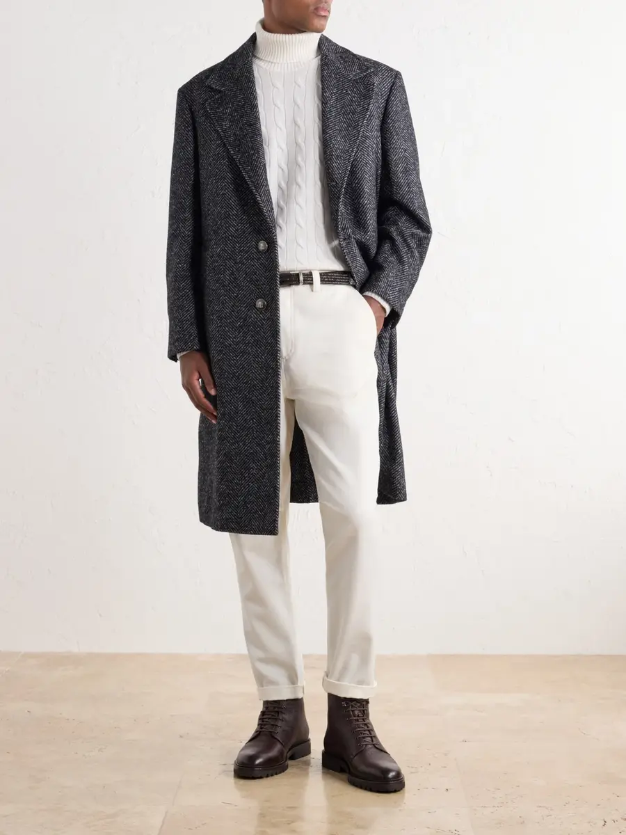 Brunello Cucinelli Tapered Cotton And Wool-Blend Twill Chinos - Men | Thumbnail 2 Brunello Cucinelli Tapered Cotton And Wool-Blend Twill Chinos - Men | Thumbnail 2