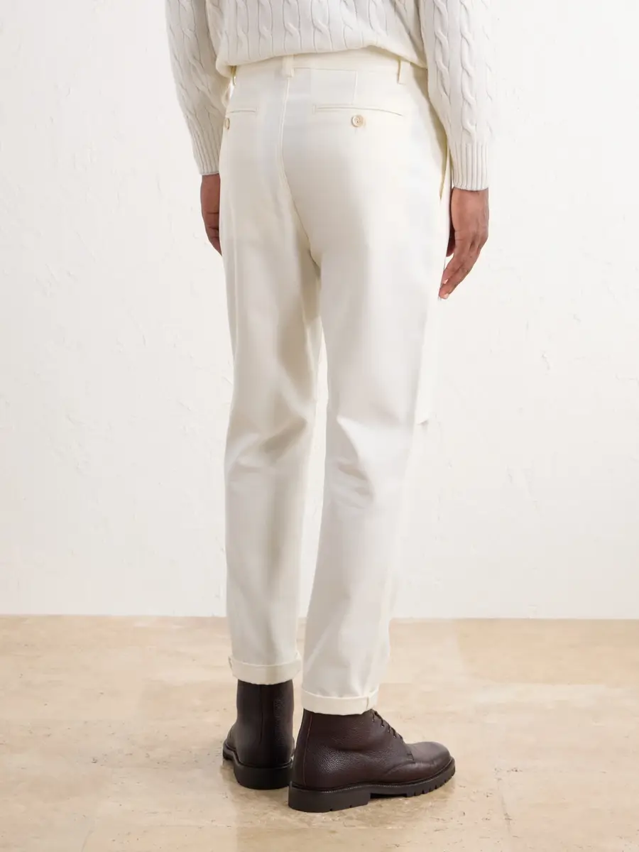 Brunello Cucinelli Tapered Cotton And Wool-Blend Twill Chinos - Men | Thumbnail 4 Brunello Cucinelli Tapered Cotton And Wool-Blend Twill Chinos - Men | Thumbnail 4