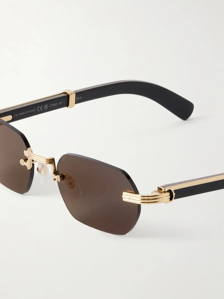 Cartier Eyewear Première de Cartier Square-Frame Gold-Tone Metal and Acetate Sunglasses - Men | Thumbnail 3 Cartier Eyewear Première de Cartier Square-Frame Gold-Tone Metal and Acetate Sunglasses - Men | Thumbnail 3