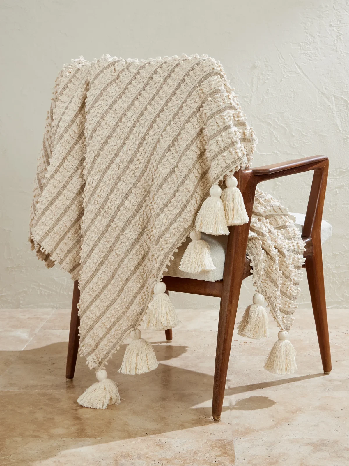Soho Home Cassia Tasseled Cotton Throw - Men