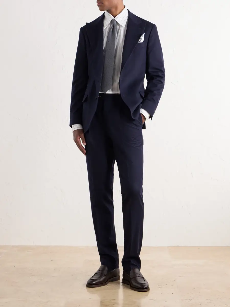 Brunello Cucinelli Straight-Leg Pleated Wool-Flannel Suit Trousers - Men | Thumbnail 2 Brunello Cucinelli Straight-Leg Pleated Wool-Flannel Suit Trousers - Men | Thumbnail 2