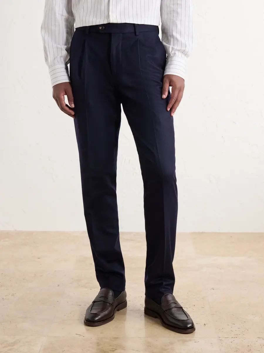 Brunello Cucinelli Straight-Leg Pleated Wool-Flannel Suit Trousers - Men | Thumbnail 3 Brunello Cucinelli Straight-Leg Pleated Wool-Flannel Suit Trousers - Men | Thumbnail 3